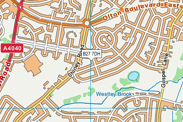 B27 7DH map - OS VectorMap District (Ordnance Survey)