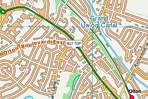 B27 7DP map - OS VectorMap District (Ordnance Survey)