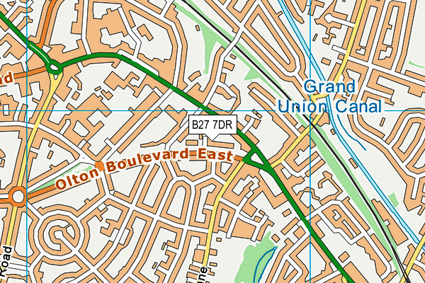 B27 7DR map - OS VectorMap District (Ordnance Survey)