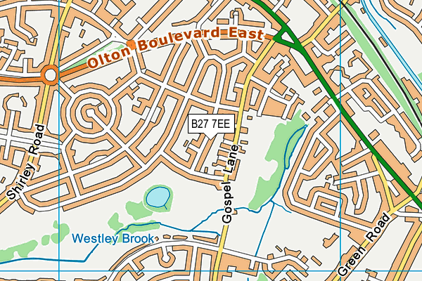 B27 7EE map - OS VectorMap District (Ordnance Survey)