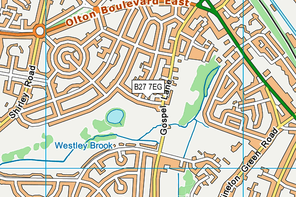 B27 7EG map - OS VectorMap District (Ordnance Survey)