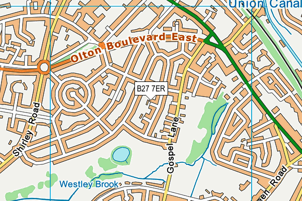 B27 7ER map - OS VectorMap District (Ordnance Survey)