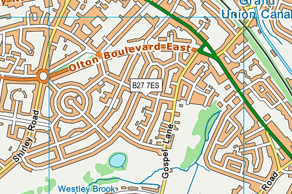 B27 7ES map - OS VectorMap District (Ordnance Survey)