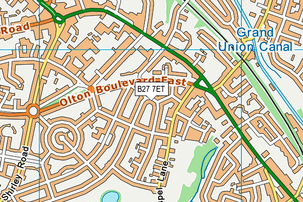B27 7ET map - OS VectorMap District (Ordnance Survey)