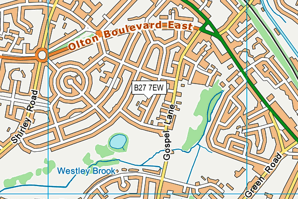 B27 7EW map - OS VectorMap District (Ordnance Survey)