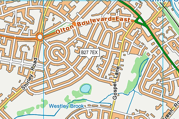 B27 7EX map - OS VectorMap District (Ordnance Survey)