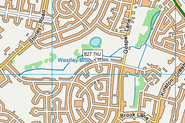 B27 7HJ map - OS VectorMap District (Ordnance Survey)