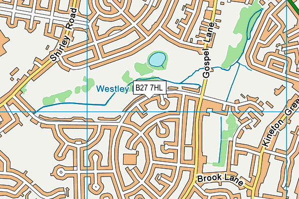 B27 7HL map - OS VectorMap District (Ordnance Survey)