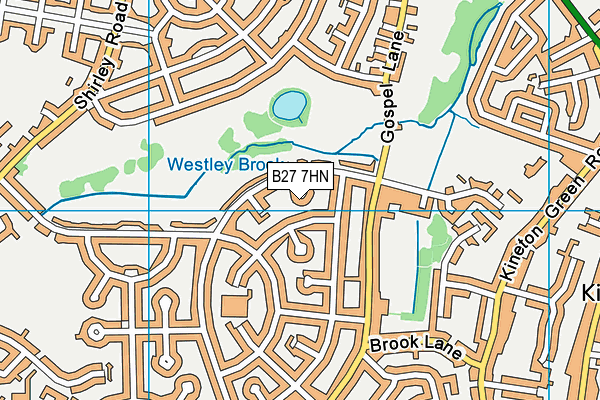 B27 7HN map - OS VectorMap District (Ordnance Survey)