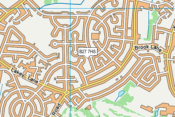 B27 7HS map - OS VectorMap District (Ordnance Survey)