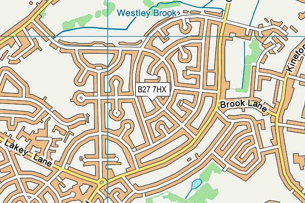 B27 7HX map - OS VectorMap District (Ordnance Survey)