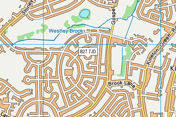 B27 7JD map - OS VectorMap District (Ordnance Survey)