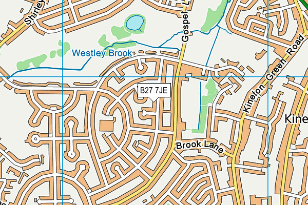 B27 7JE map - OS VectorMap District (Ordnance Survey)