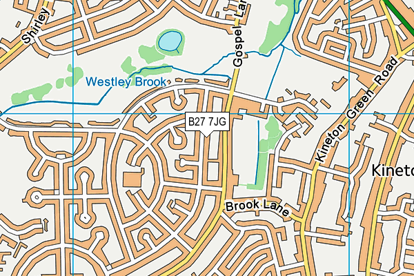 B27 7JG map - OS VectorMap District (Ordnance Survey)
