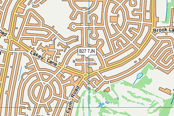 B27 7JN map - OS VectorMap District (Ordnance Survey)