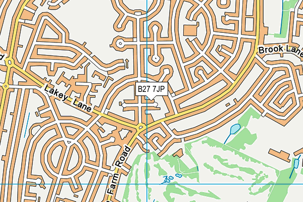 B27 7JP map - OS VectorMap District (Ordnance Survey)