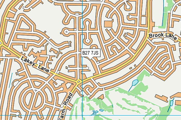 B27 7JS map - OS VectorMap District (Ordnance Survey)