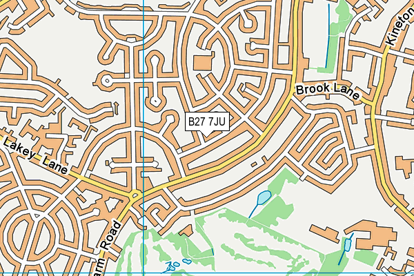 B27 7JU map - OS VectorMap District (Ordnance Survey)