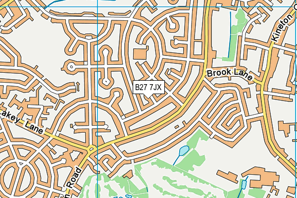 B27 7JX map - OS VectorMap District (Ordnance Survey)