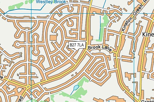 B27 7LA map - OS VectorMap District (Ordnance Survey)