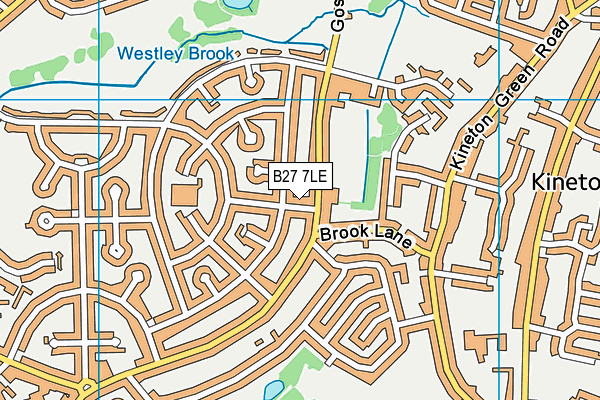 B27 7LE map - OS VectorMap District (Ordnance Survey)