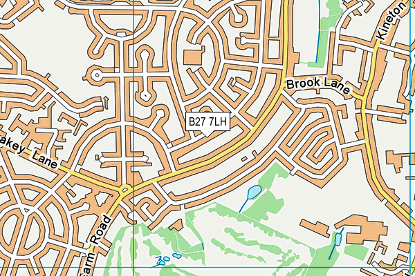 B27 7LH map - OS VectorMap District (Ordnance Survey)