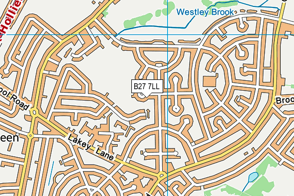 B27 7LL map - OS VectorMap District (Ordnance Survey)