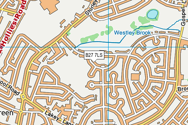 B27 7LS map - OS VectorMap District (Ordnance Survey)