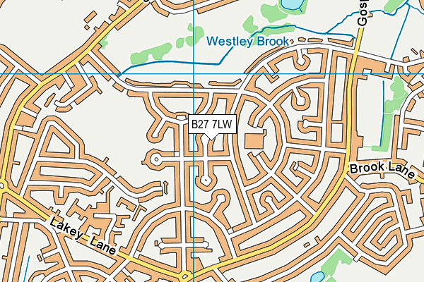 B27 7LW map - OS VectorMap District (Ordnance Survey)