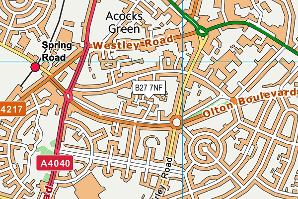 B27 7NF map - OS VectorMap District (Ordnance Survey)