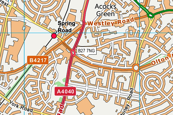 B27 7NG map - OS VectorMap District (Ordnance Survey)