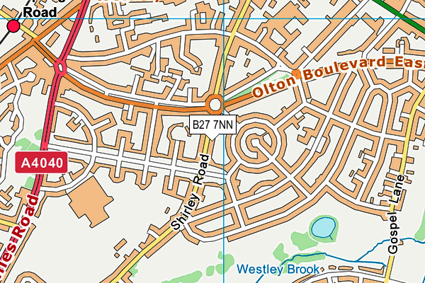 B27 7NN map - OS VectorMap District (Ordnance Survey)