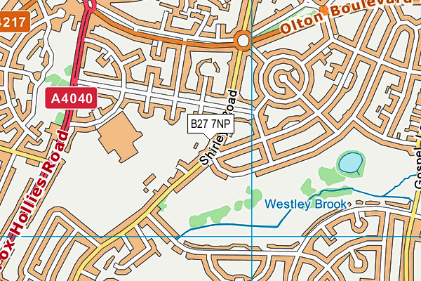 B27 7NP map - OS VectorMap District (Ordnance Survey)