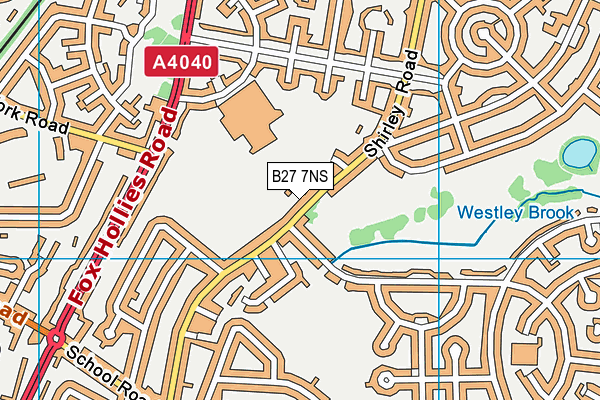 Fox Hollies Leisure Centre map (B27 7NS) - OS VectorMap District (Ordnance Survey)