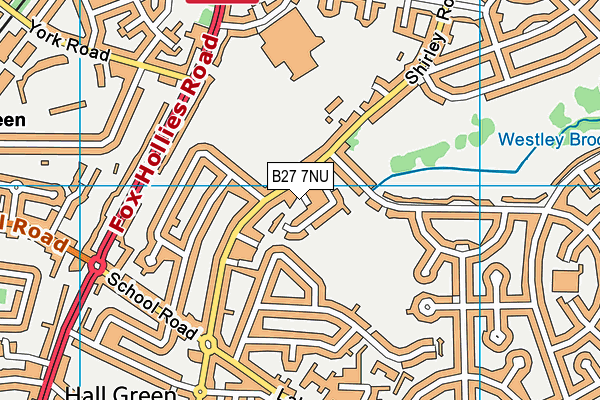 B27 7NU map - OS VectorMap District (Ordnance Survey)