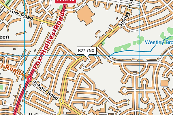 B27 7NX map - OS VectorMap District (Ordnance Survey)