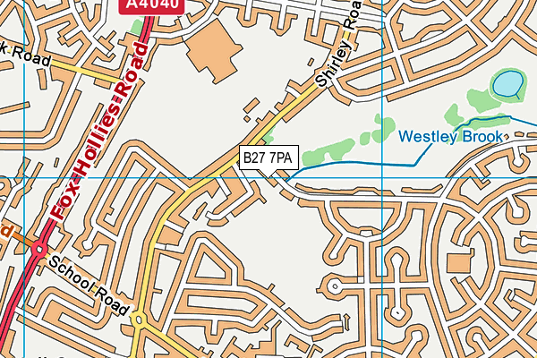 B27 7PA map - OS VectorMap District (Ordnance Survey)