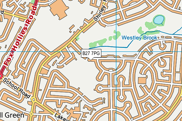 B27 7PG map - OS VectorMap District (Ordnance Survey)