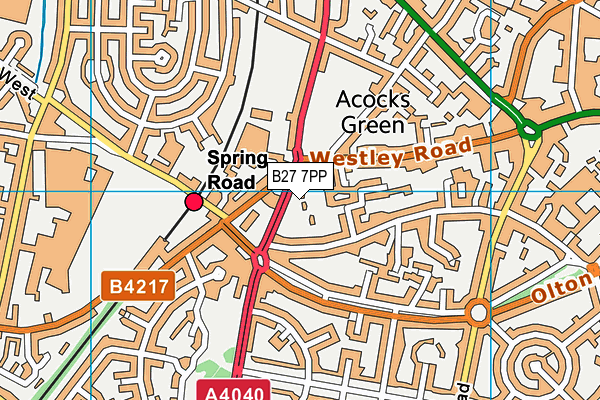 B27 7PP map - OS VectorMap District (Ordnance Survey)