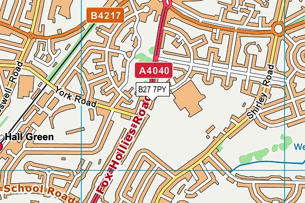 B27 7PY map - OS VectorMap District (Ordnance Survey)