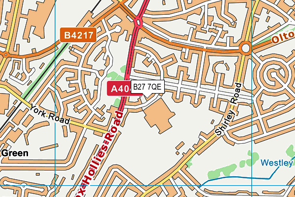 B27 7QE map - OS VectorMap District (Ordnance Survey)