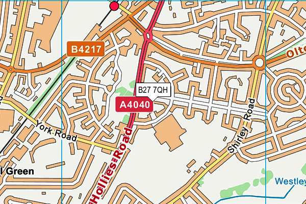 B27 7QH map - OS VectorMap District (Ordnance Survey)