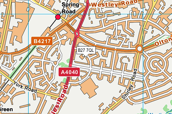 B27 7QL map - OS VectorMap District (Ordnance Survey)