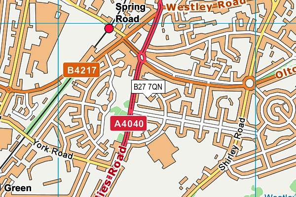 B27 7QN map - OS VectorMap District (Ordnance Survey)