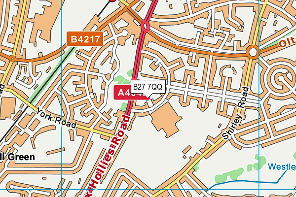 B27 7QQ map - OS VectorMap District (Ordnance Survey)