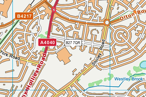 B27 7QR map - OS VectorMap District (Ordnance Survey)