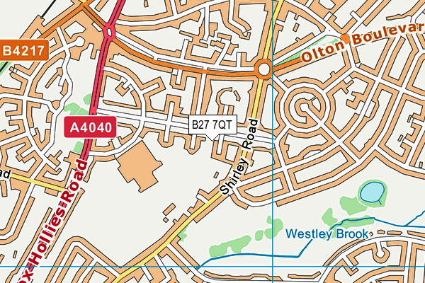 B27 7QT map - OS VectorMap District (Ordnance Survey)