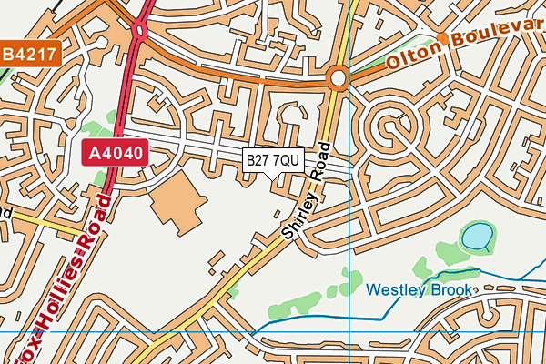 B27 7QU map - OS VectorMap District (Ordnance Survey)