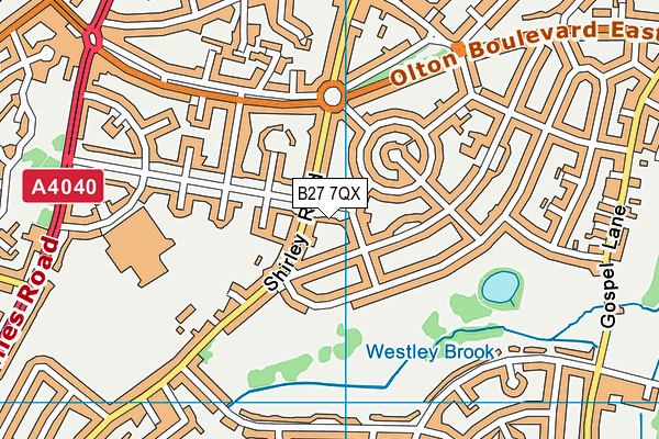 B27 7QX map - OS VectorMap District (Ordnance Survey)