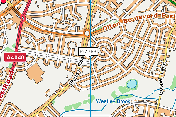 B27 7RB map - OS VectorMap District (Ordnance Survey)